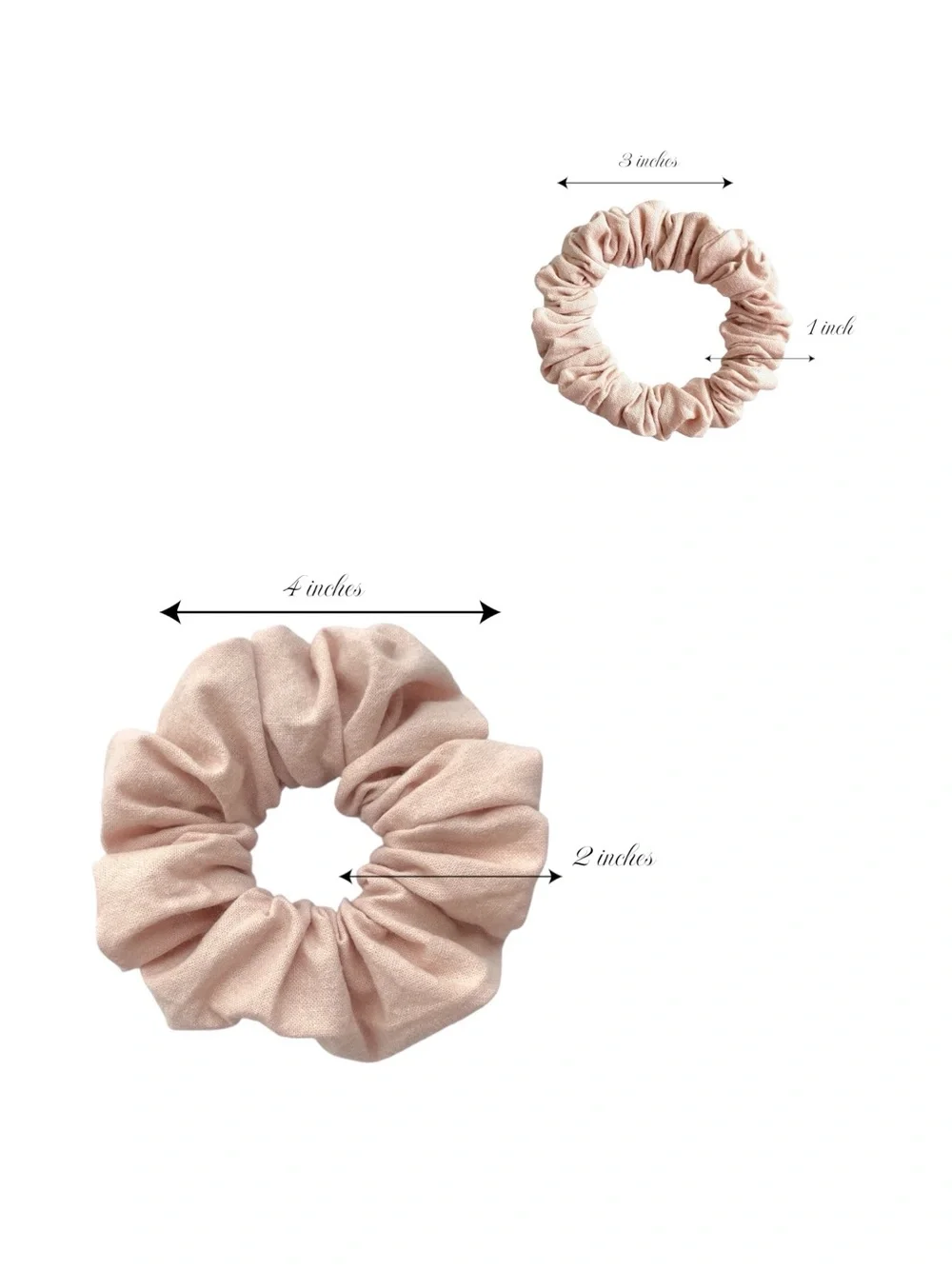 Soft Pale Pink Women's Scrunchie Hair Ties - Set of 4